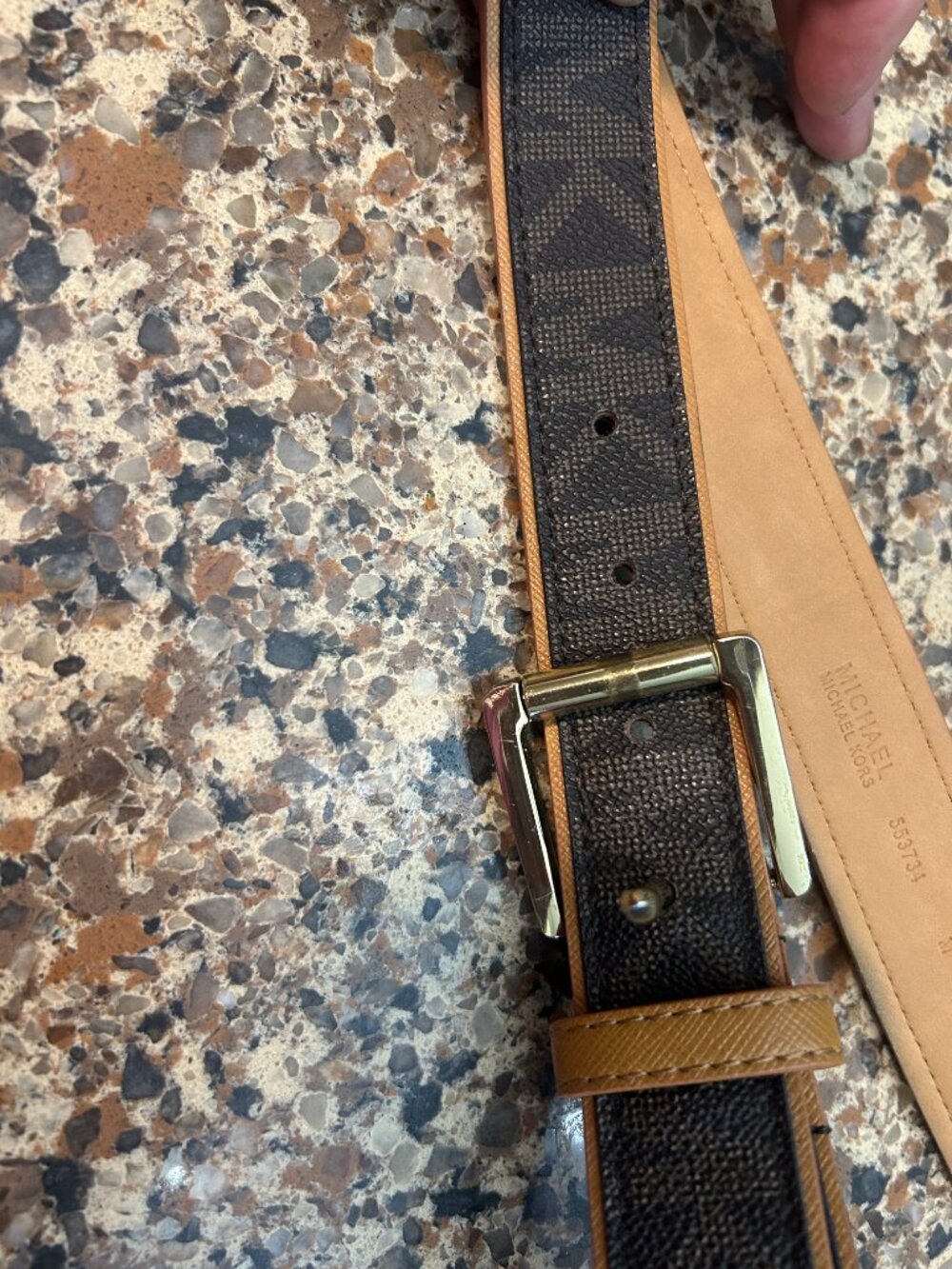 Michael Kors Monogram Leather Belt - Picture 3 of 4